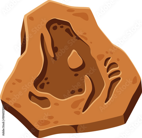 Ancient Rock Fossil Impression Illustration