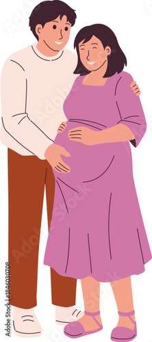 Couple Expecting Baby Illustration