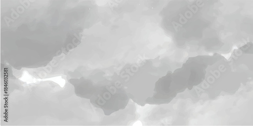 Clouds and sky watercolor vector hand drawn vector illustration. Abstract black and white winter watercolor background. Sky pattern with snow. Light blue watercolour paper texture background.