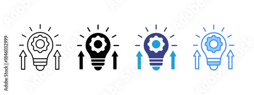 Concept Development icon set multiple style collection