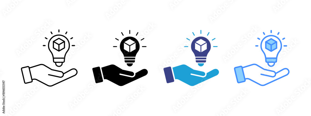 Fototapeta premium Innovation icon set multiple style collection