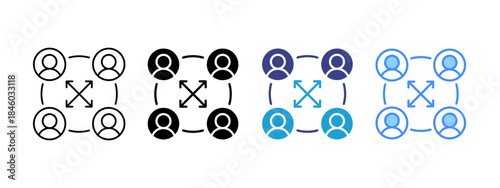 Cross Functional icon set multiple style collection