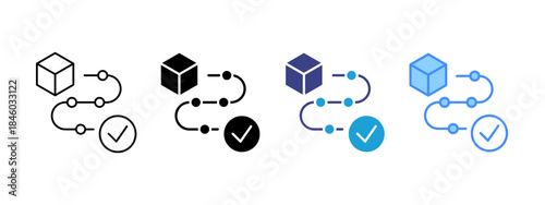Product Roadmap icon set multiple style collection