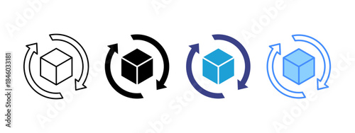 Product Lifecycle icon set multiple style collection