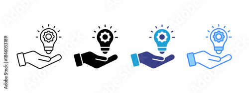 Concept icon set multiple style collection