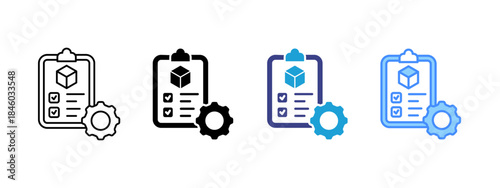 Project icon set multiple style collection