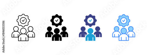 Teamwork icon set multiple style collection