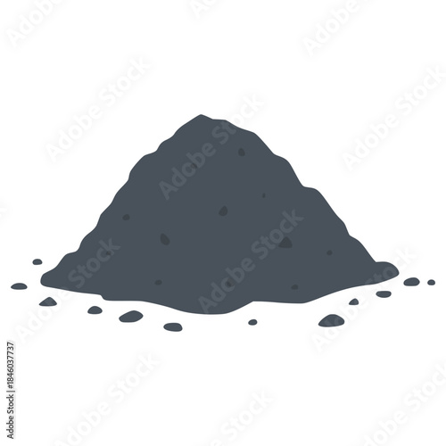 coal building material construction flat color vector illustration template design