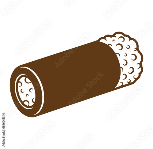 Simple brown and white illustration of a cigar isolated on a pure white background