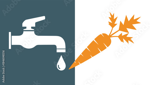 A visual representation illustrating the link between water conservation and healthy food production