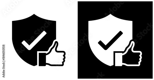 Reliability Icon Set In White And Black Background