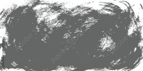 Abstract grunge gray charcoal texture frame rough distressed hand drawn scribble background element vector