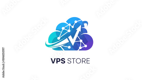VPS Store Logo Design, Digital Environment, Graphic Representation, Modern Concept