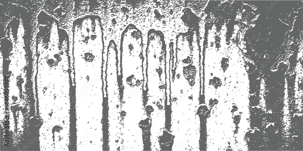 Obraz premium Grunge Drip Texture Vector Overlay Distressed Gray Background Design Element for Rough Surface Effect