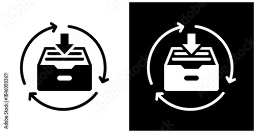 Artifact Repository Icon Set In White And Black Background