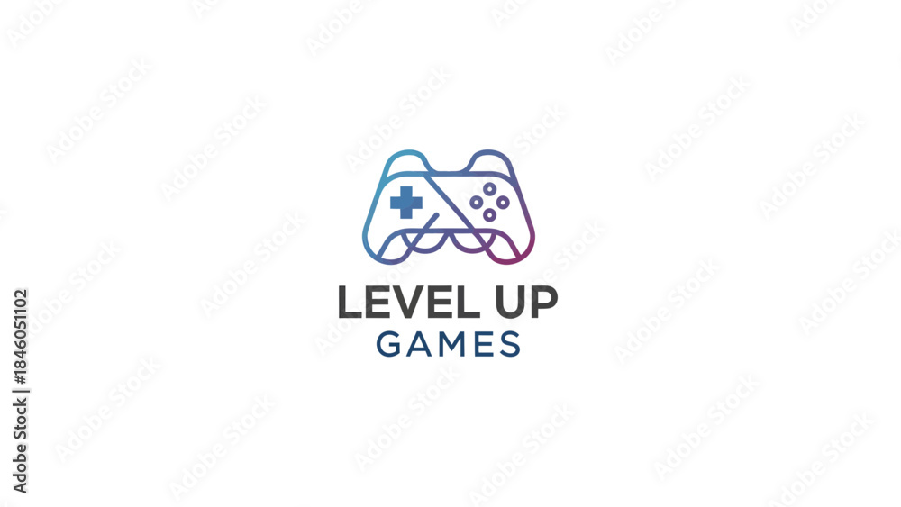 Fototapeta premium Level Up Games Logo Design Showcase, Graphic, Modern Environment, Digital Concept
