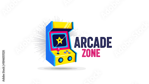 Action-Packed Gaming Experience, Arcade Games, Entertainment Zone, Digital Graphics, Colorful Environment, Vibrant Viewpoint, Fun Concept