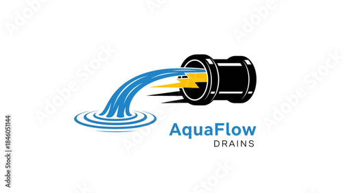 Action of Flowing Water, Subject of Drainage System, Location of Urban Environment, Graphic Design, Concept of Efficiency