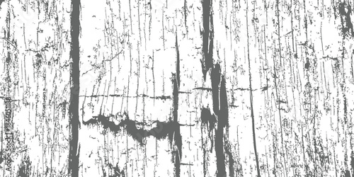 Extreme Distressed Vector Texture Overlay Grayscale Grunge Scratches and Worn Wood Grain Surface Background