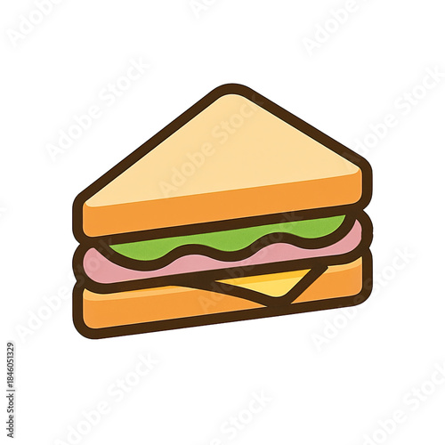Delicious sandwich icon with lettuce and meat