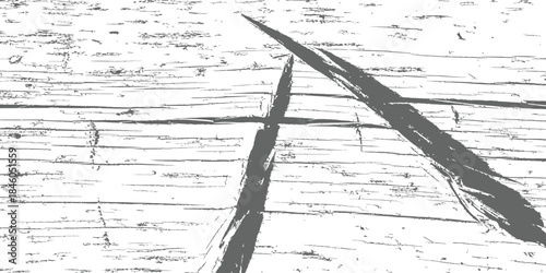 Vector Grunge Wood Texture with Deep Diagonal Scratches Monochrome Distressed Overlay Background