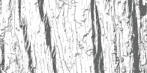 Grayscale Distressed Wood Grain Vector Texture Seamless Background Overlay Rough Surface Tree Bark Effect Grunge Vintage Wallpaper