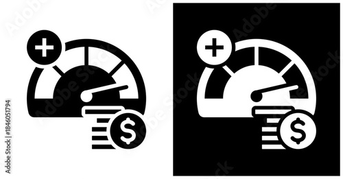 Contribution Limit Icon Set In White And Black Background