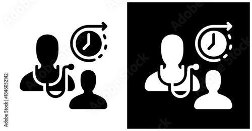 Future Care Icon Set In White And Black Background