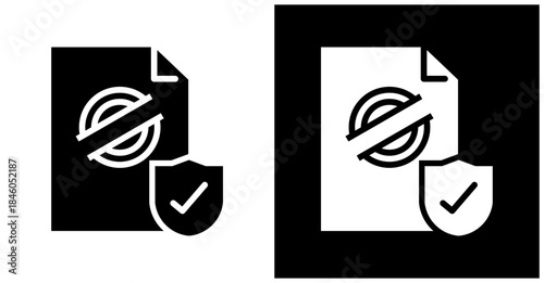 Irs Approval Icon Set In White And Black Background