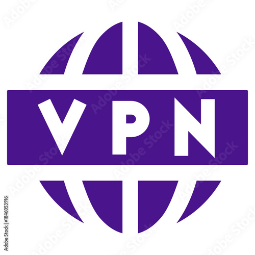 Flat Colored VPN Icon for Network Security and Privacy