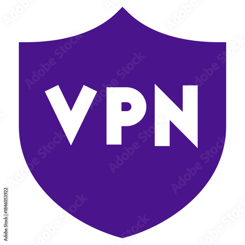 Flat Colored VPN Icon for Network Security and Privacy