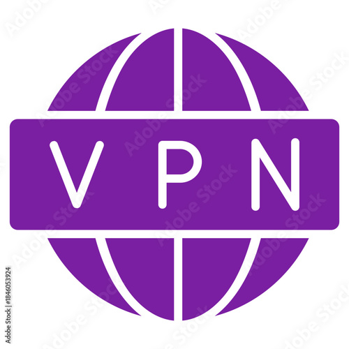 Flat Colored VPN Icon for Network Security and Privacy