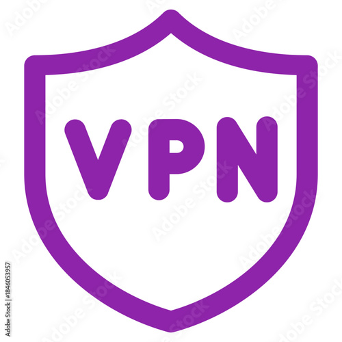 Flat Colored VPN Icon for Network Security and Privacy