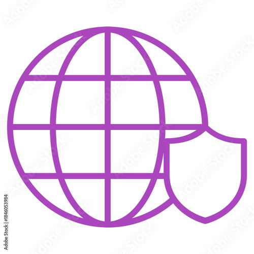 Flat Colored VPN Icon for Network Security and Privacy