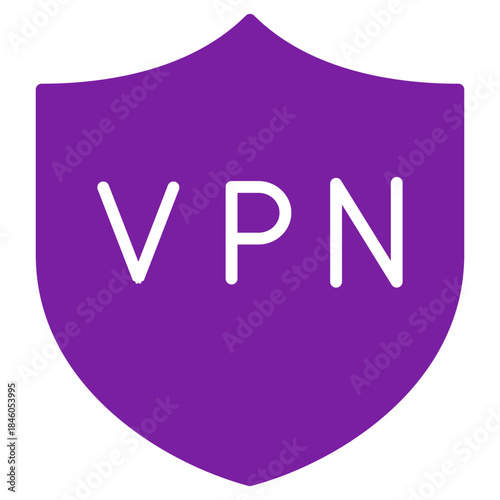 Flat Colored VPN Icon for Network Security and Privacy