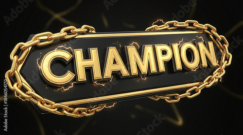 Champions Elegant Gold 3D Text Prestige Award Background
