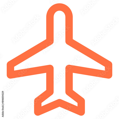 Flat Colored Airplane Mode Icon for Flight and Network Disconnection