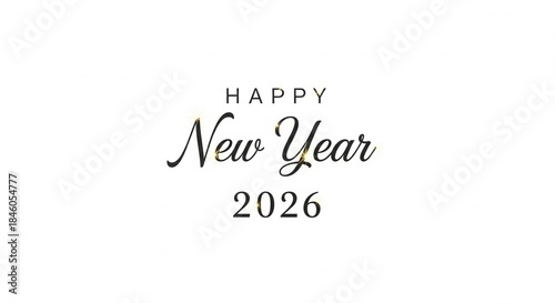 Happy New Year 2026 Typography Design on Clean Background, Modern Festive Vector Illustration