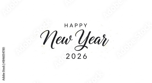 Happy New Year 2026 Typography Design on Clean Background, Modern Festive Vector Illustration