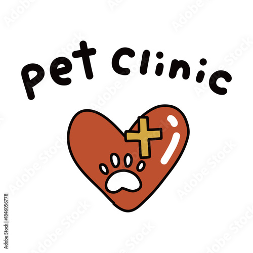 ペットクリニック　動物病院のイラストアイコン