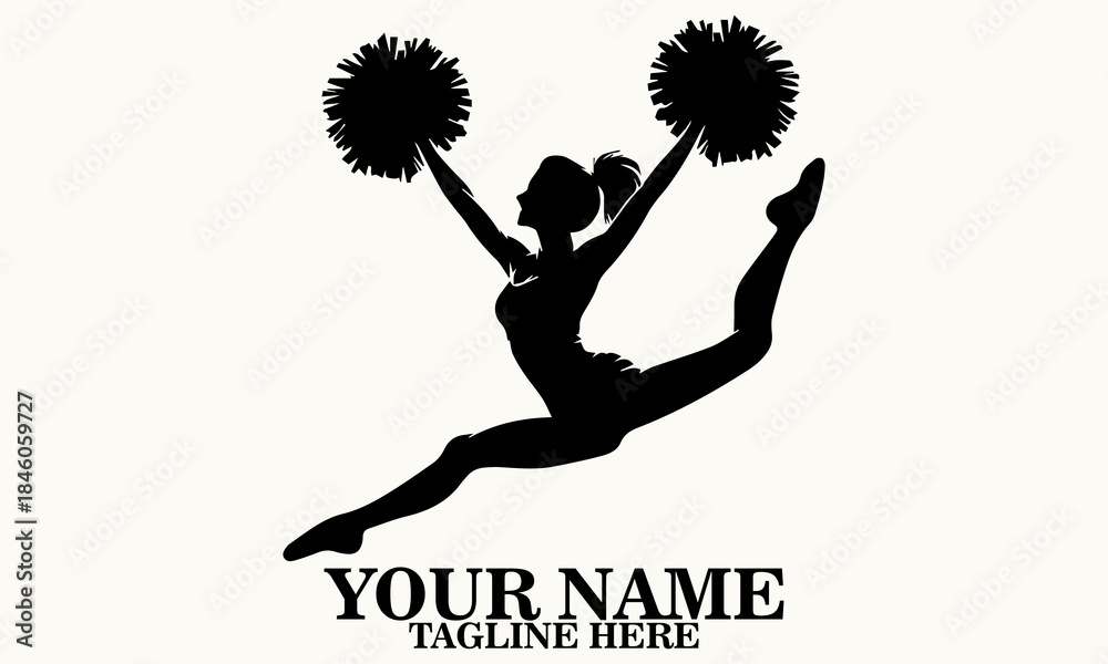 Naklejka premium Cheerleader Vector Illustration. Cheerleader Icon Design, Cheerleader Logo Art and Sport Celebrationart