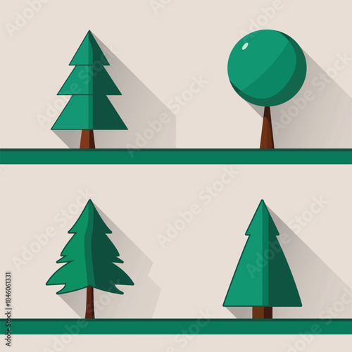 Dark green set spruce tree 