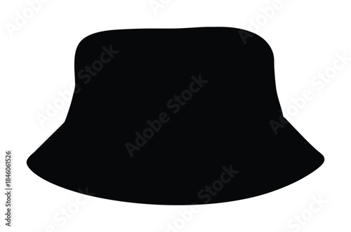 Bucket hat silhouette vector, Bucket hat icon, Hat black silhouette
