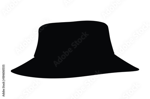 Bucket hat silhouette vector, Bucket hat icon, Hat black silhouette