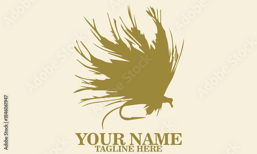 feathered fly fishing lure logo vector, feathered fly fishing lure vector illustration, feathered fly fishing lure logo icon