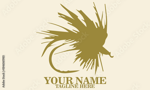 feathered fly fishing lure logo vector, feathered fly fishing lure vector illustration, feathered fly fishing lure logo icon