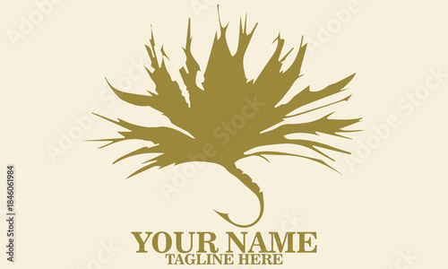 feathered fly fishing lure logo vector, feathered fly fishing lure vector illustration, feathered fly fishing lure logo icon