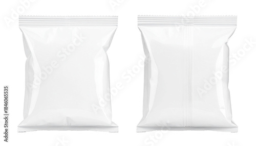 Clear plastic pillow back, Transparent pouch package, isolated on transparent background