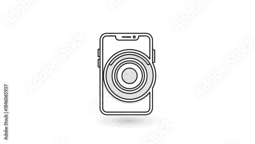 Smartphone Camera Lens Icon Vector Illustration.