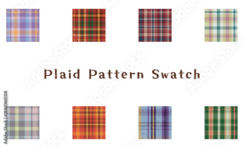 タータンチェックパターン　スウォッチのセット